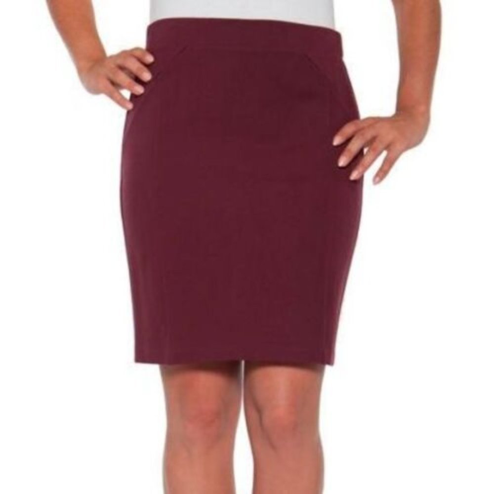 Mario Serrani - Dark Red Pencil Skirt